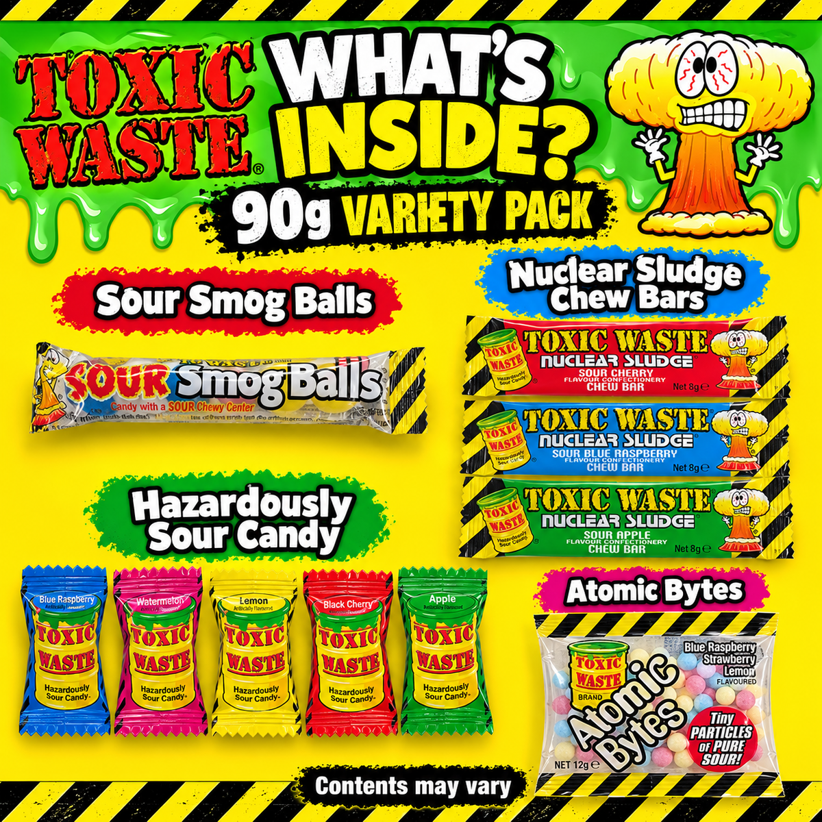 Toxic Waste Sour Sweets Variety Pack 90g