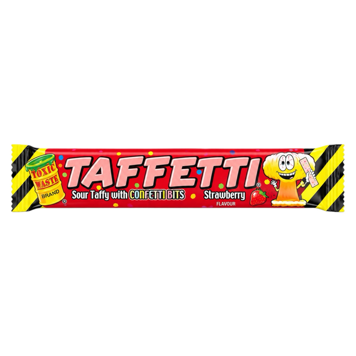 Toxic Waste Taffetti Strawberry Sour Taffy Bar 20g - Chew Bar - Toxic Waste