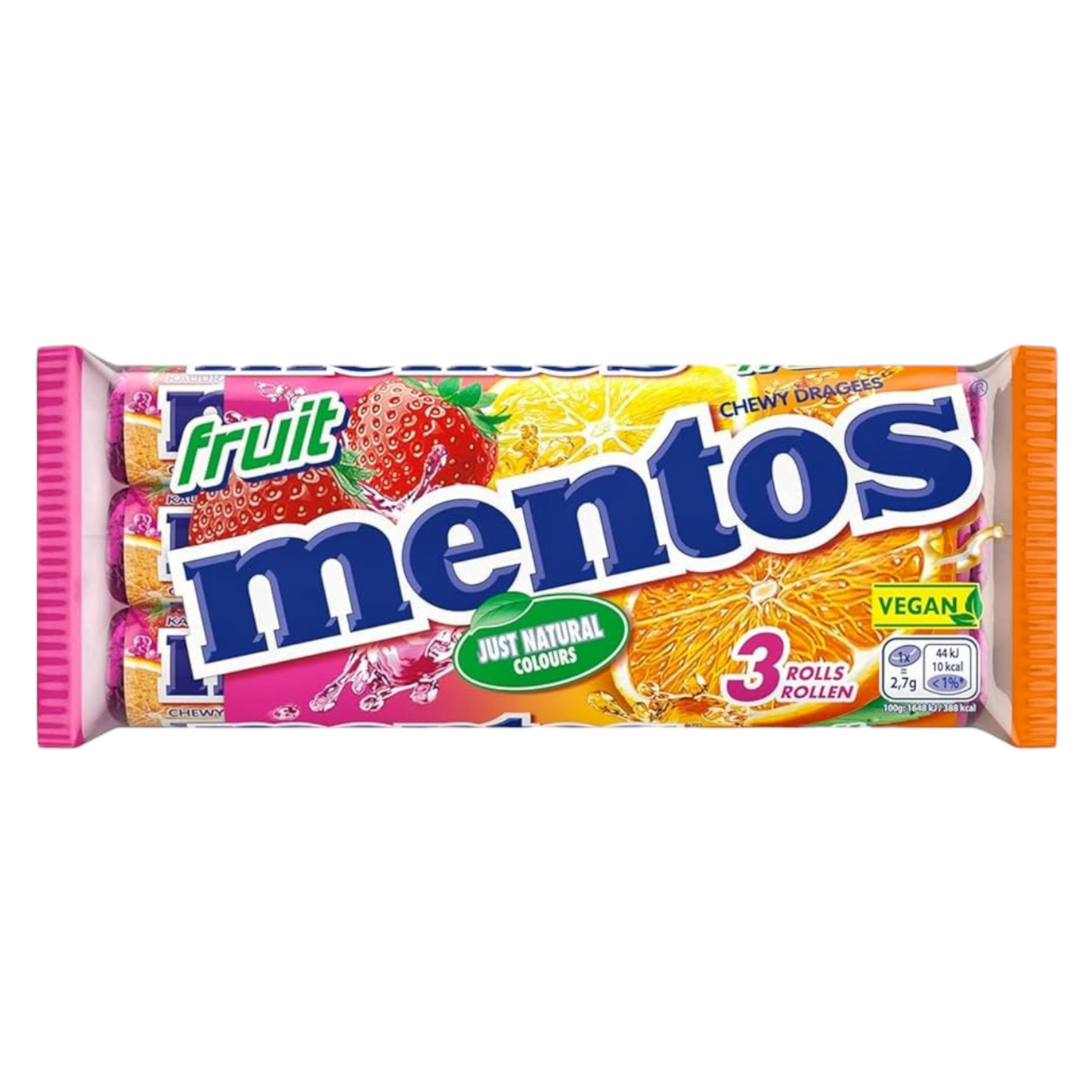Mentos Fruit Chewy Sweets 3 Pack 112g