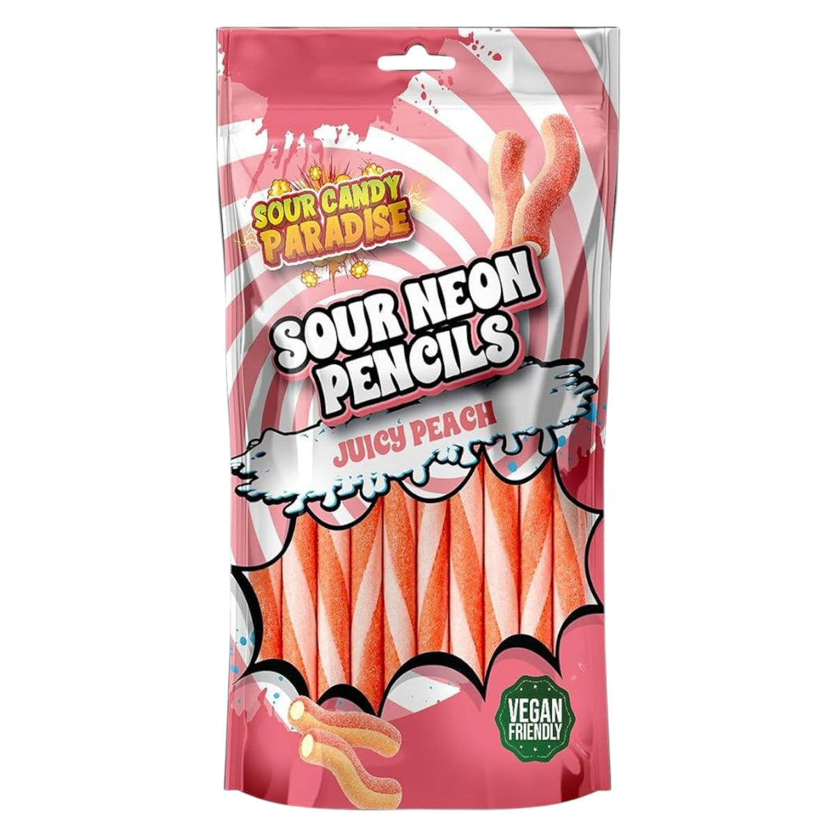 Candy Paradise Sour Neon Pencils Juicy Peach 130g pack