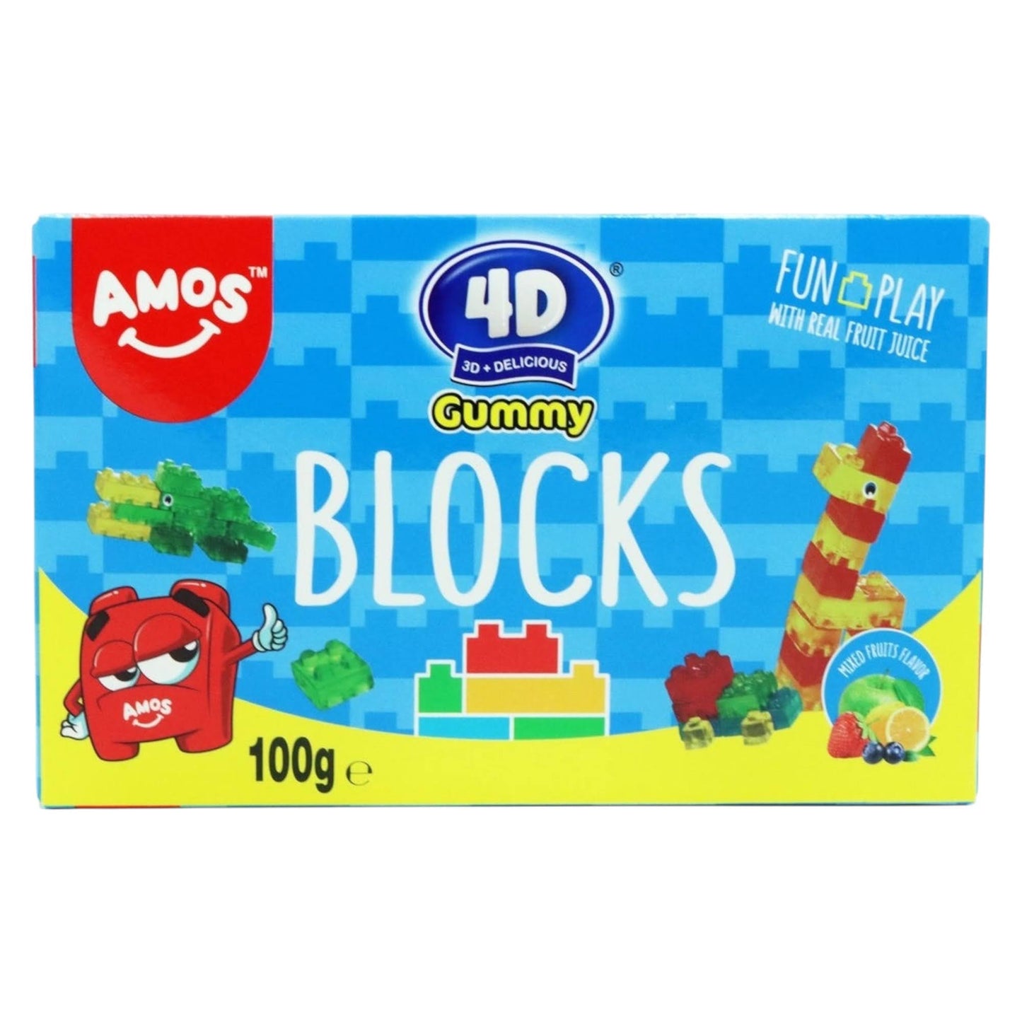 Amos 4D Gummy Blocks - Buildable Fruit Flavoured Gummies - Caribou Candy