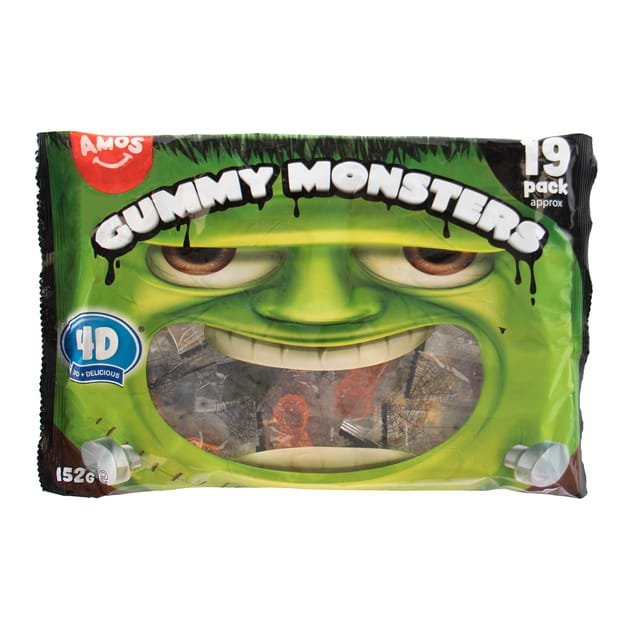gummy monsters Amos 4D Gummy Monsters – Halloween Sweets – 19 Pack (152g)