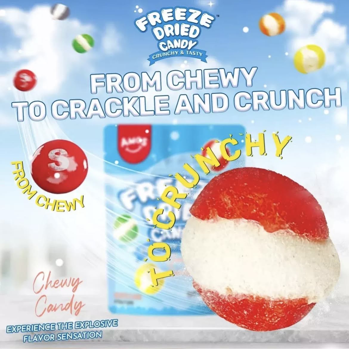 Amos Freeze Dried Candy - Crunchy & Tasty - Caribou Candy