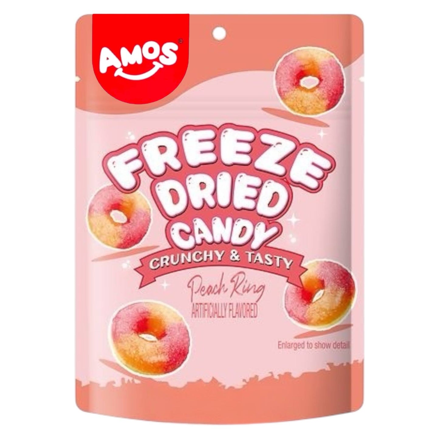 Amos Freeze Dried Candy - Peach Rings - Freeze Dried - Amos