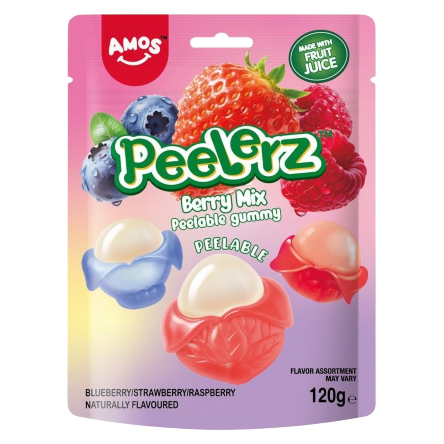Amos Peelerz - Berry Mix (120g) - Gummy Sweets - Amos