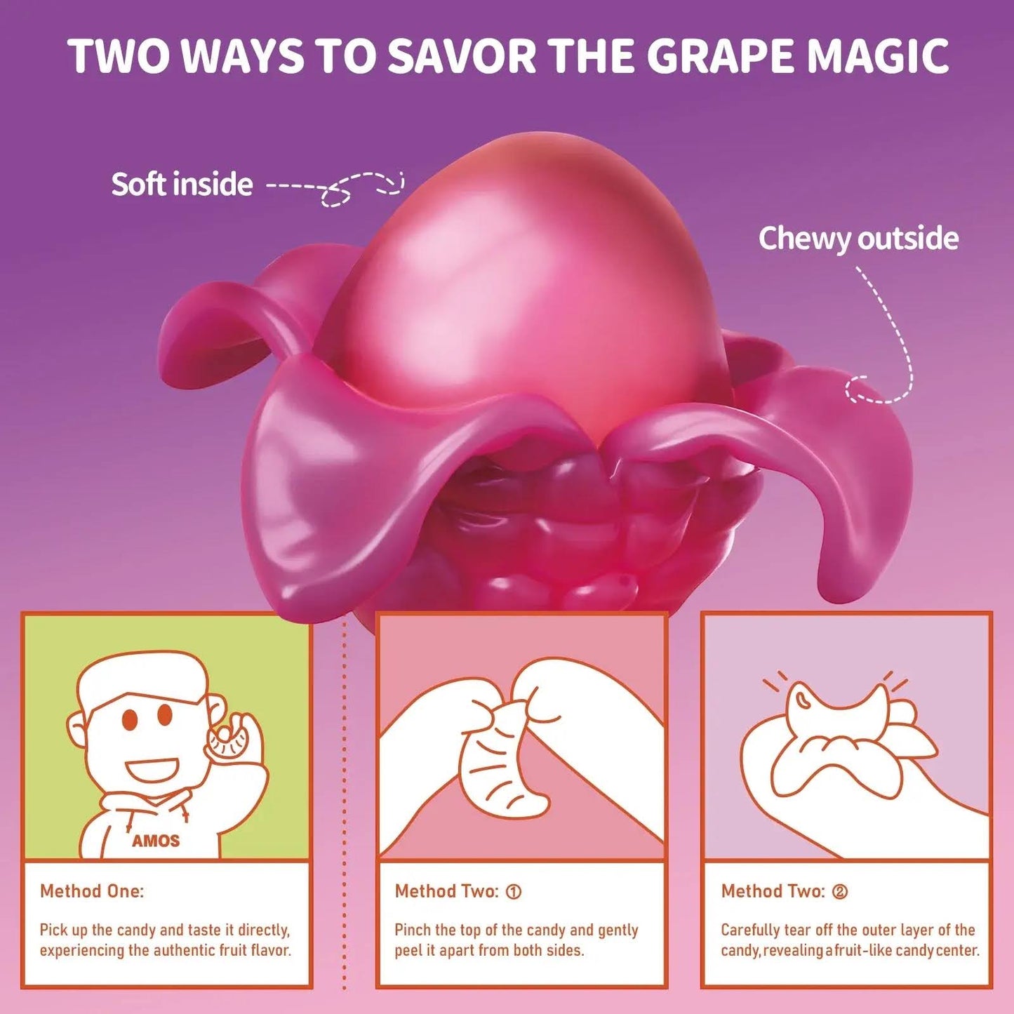 Amos Peelerz - Grape - Gummy Sweets - Amos