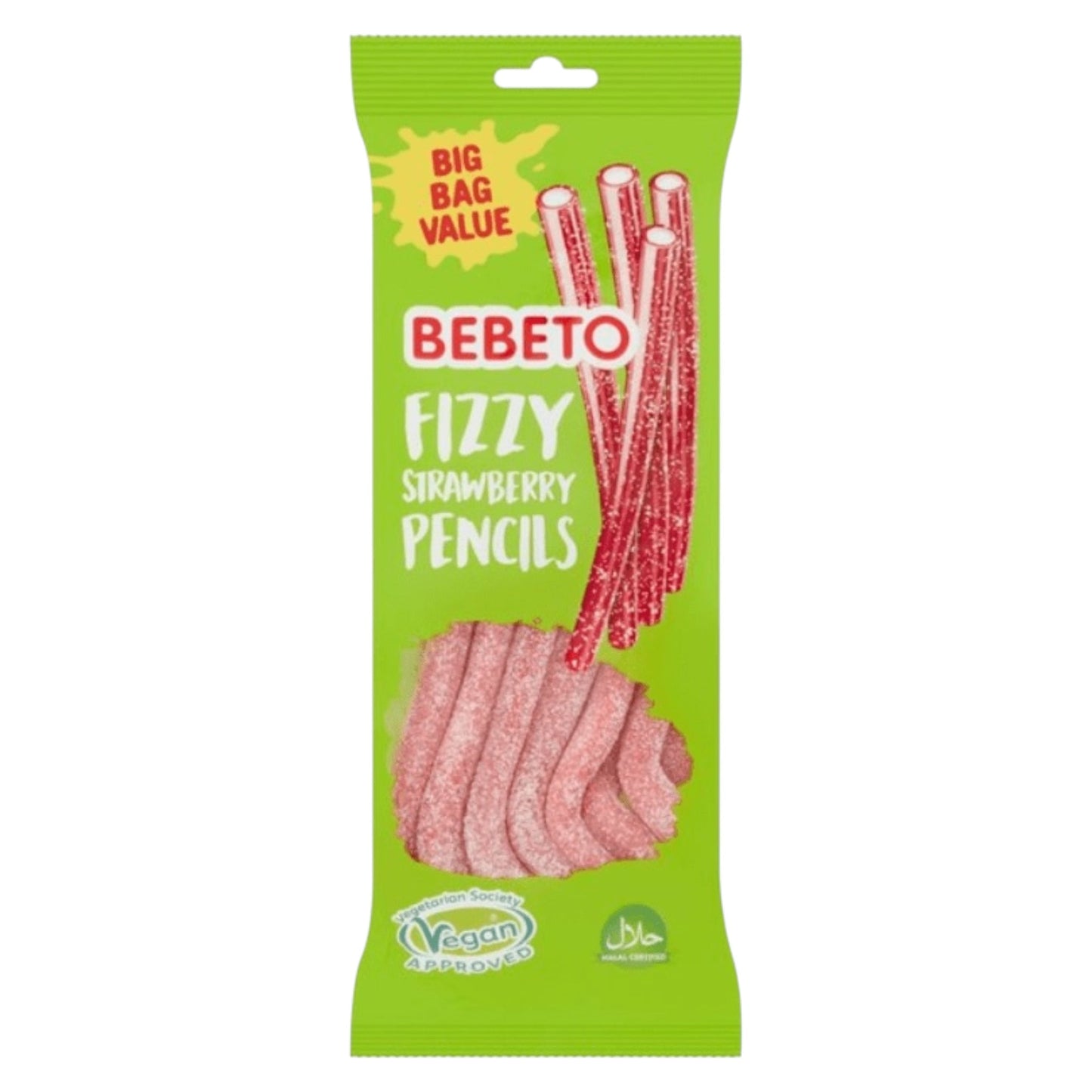 Bebeto Fizzy Strawberry Pencils - Gummy Sweets - Bebeto