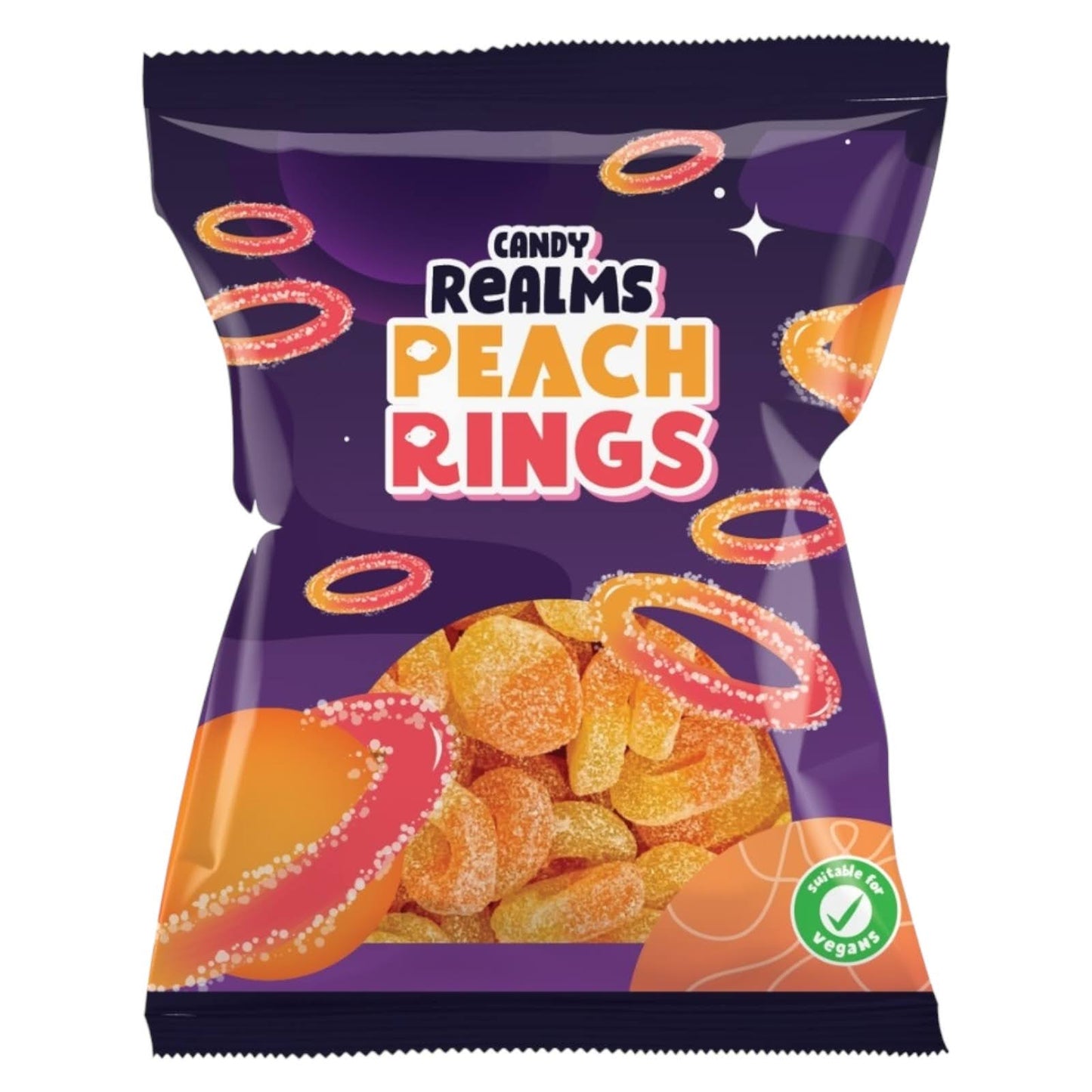 Candy Realms Peach Rings - Share Bag - Caribou Candy
