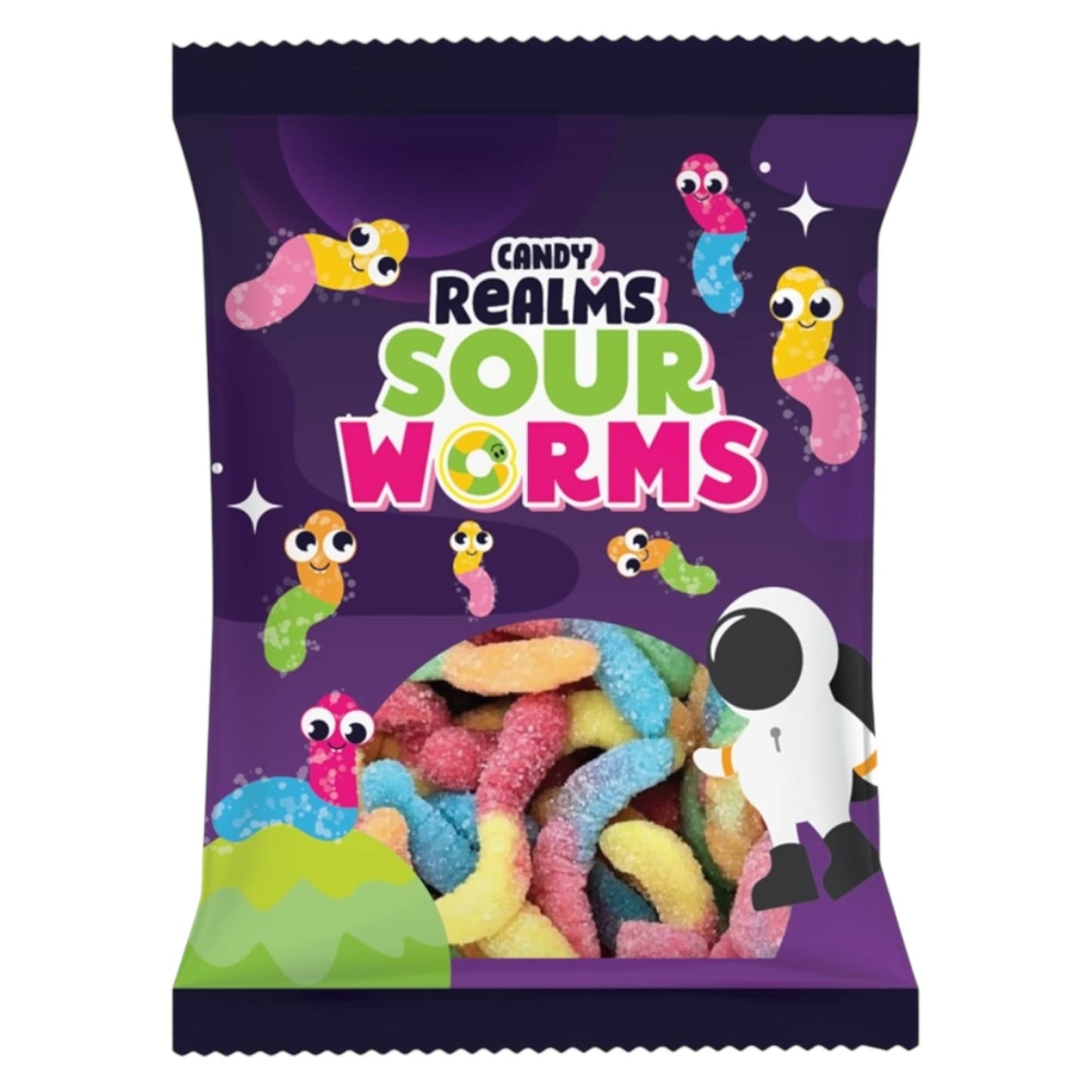Candy Realms Sour Worms - Share Bag - Caribou Candy