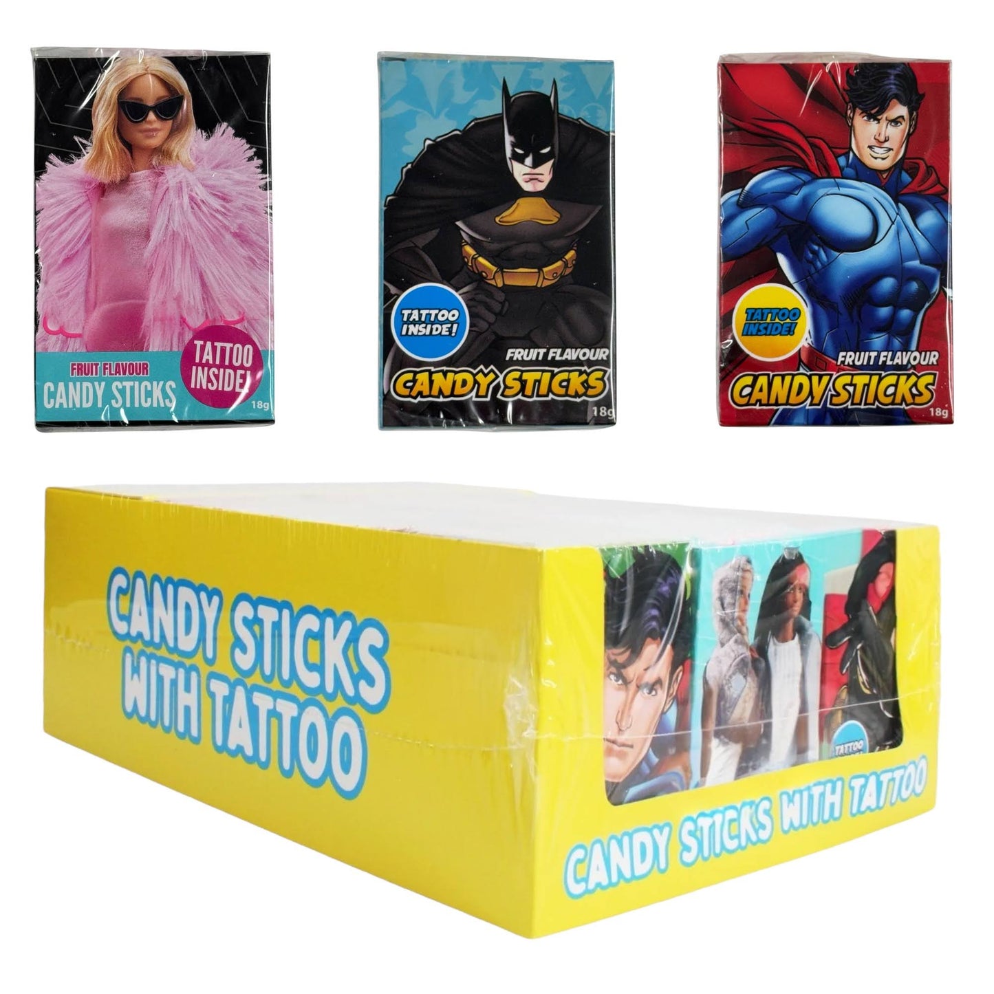 Candy Sticks with Tattoo - 36 Pack - Candy Sticks - BIP Candy