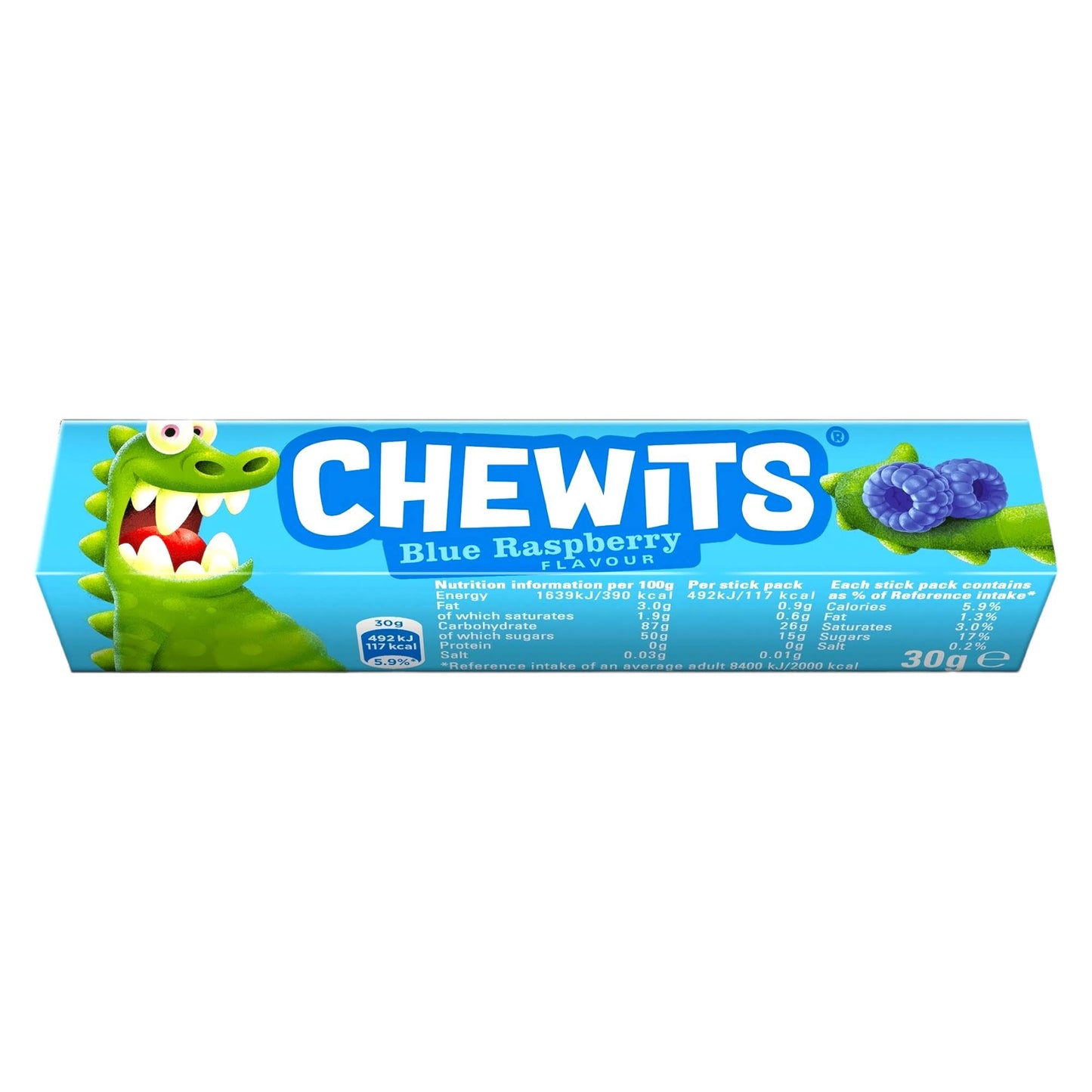 Chewits Blue Raspberry Flavour - Chewy Sweets - Chewits