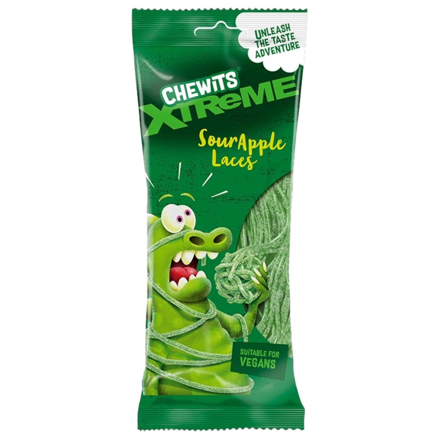 Chewits Xtreme Sour Apple Laces - Share Bag - Caribou Candy
