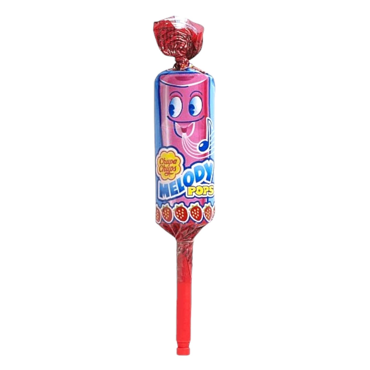 Chupa Chups Melody Pops Strawberry Lollipops with Musical Whistle - Caribou Candy