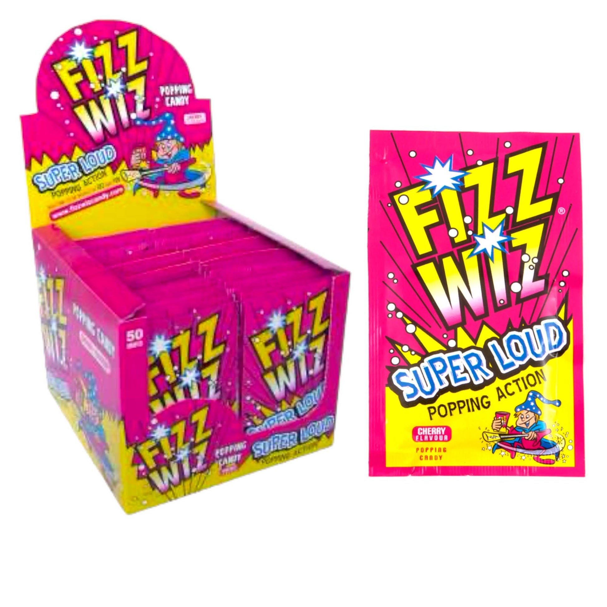 Fizz Wiz Cherry - Box (50 Packs) - Popping Candy - Fizz Wiz