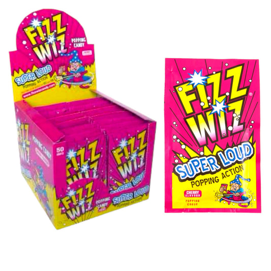 Fizz Wiz Cherry - Box (50 Packs) - Popping Candy - Fizz Wiz