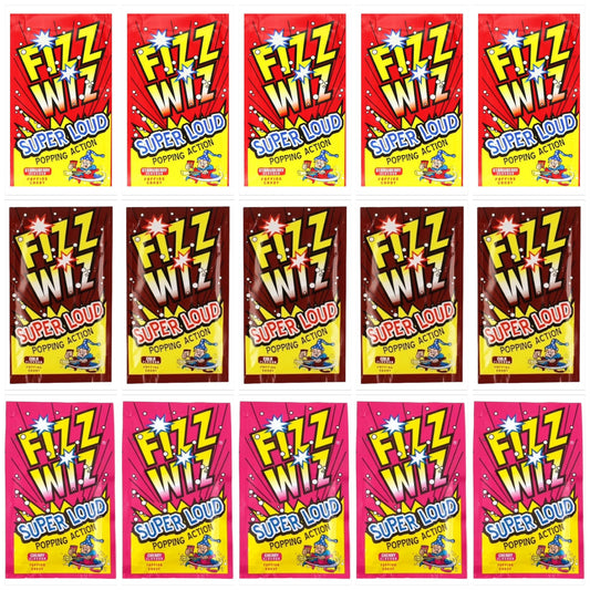 Fizz Wiz Popping Candy Mixed Flavours - 15 Packets - Caribou Candy