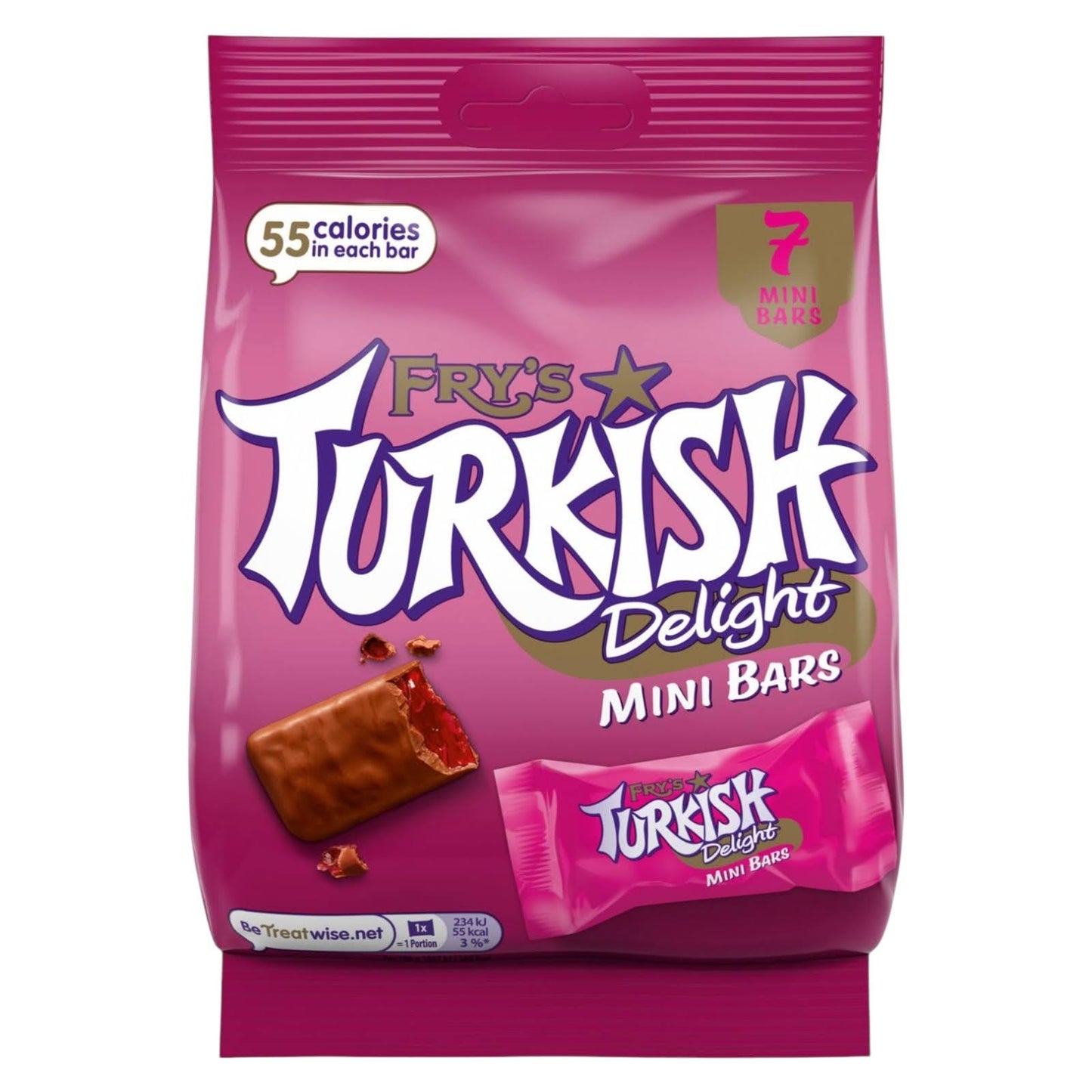 Fry’s Turkish Delight Mini Bars - 7 Pack Share Bag - Caribou Candy