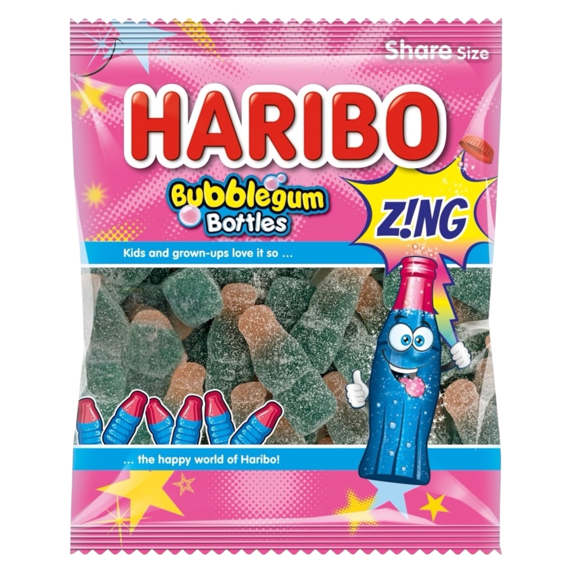 Haribo Bubblegum Bottles - Gummy Sweets - Haribo