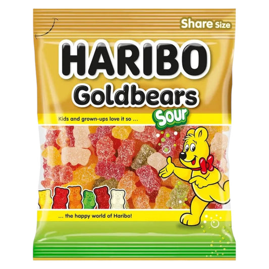Haribo Goldbears Sour (UK) - Gummy Fizzy Sweets - Haribo