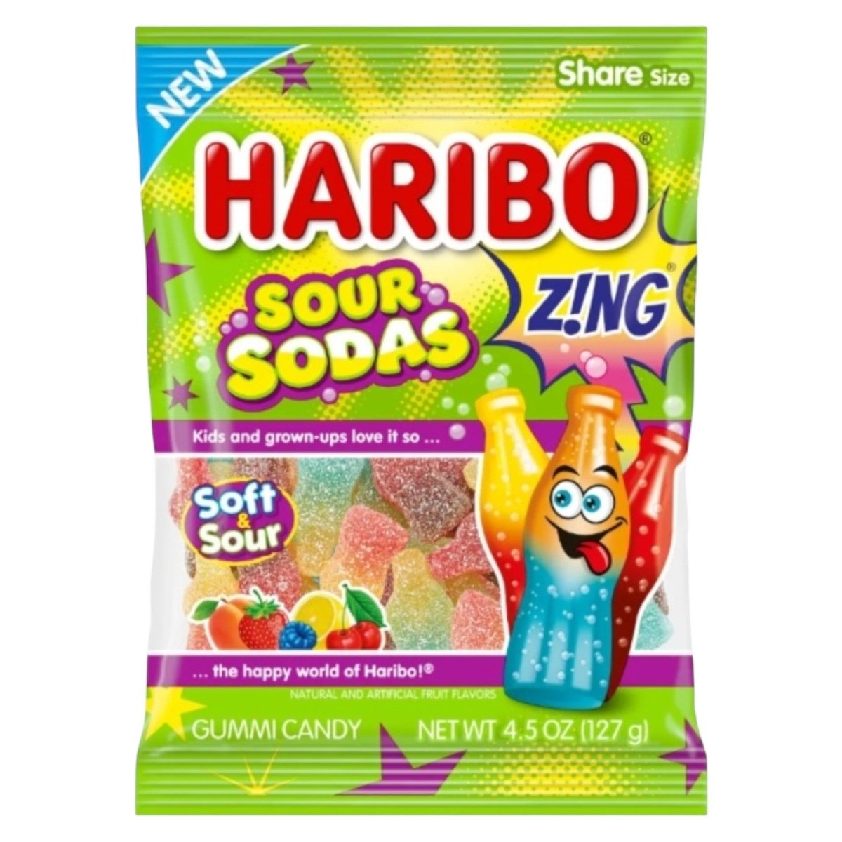 Haribo Sour Sodas - Gummy Fizzy Sweets - Haribo