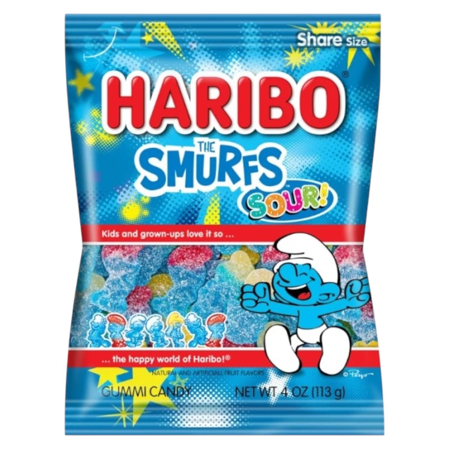 Haribo The Smurfs Sour - Share Bag - Caribou Candy