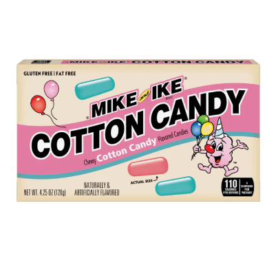 Box of Mike and Ike Cotton Candy candy on a white background
