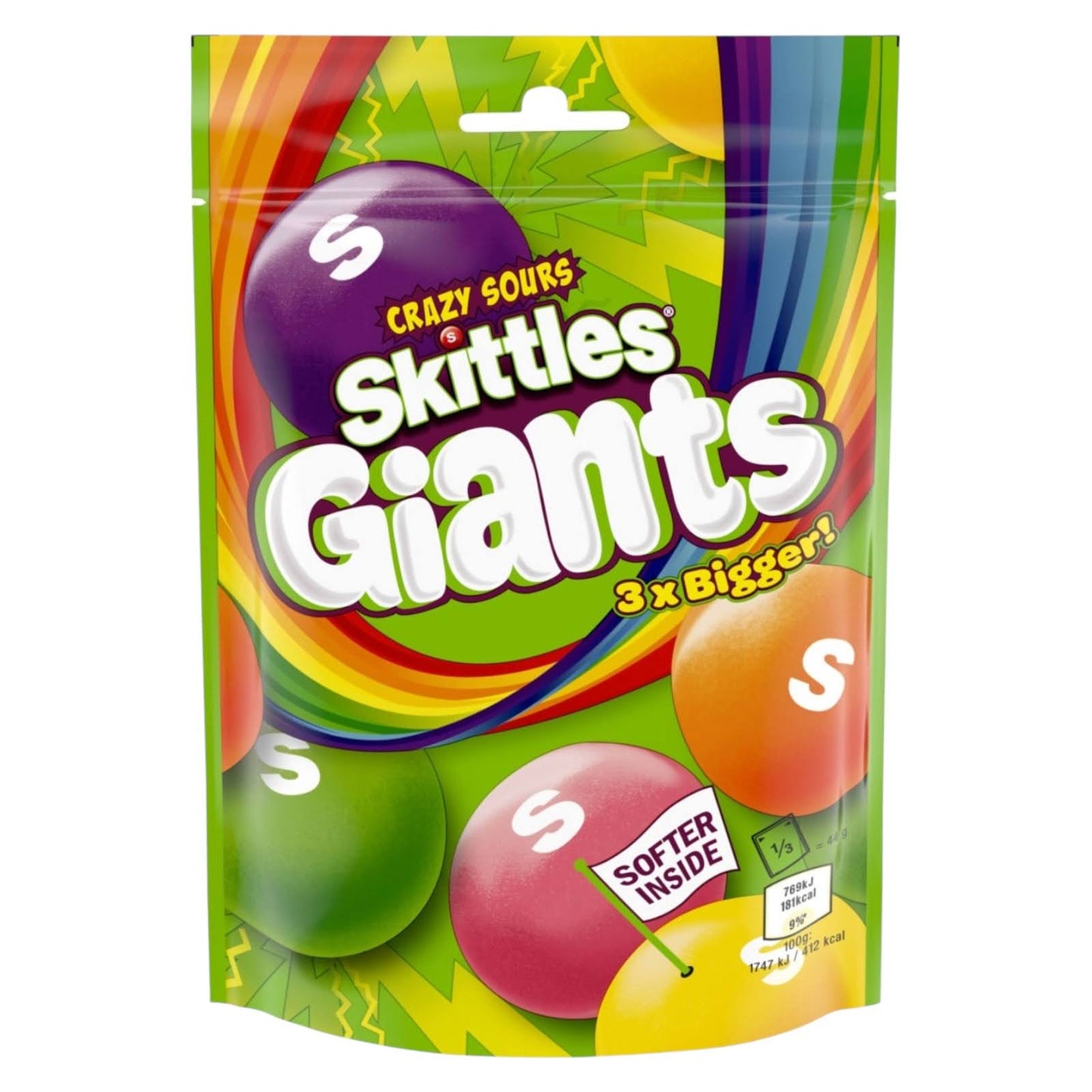 Skittles Giants Crazy Sours – A Sweet and Tangy Treat! (132g) - Caribou Candy