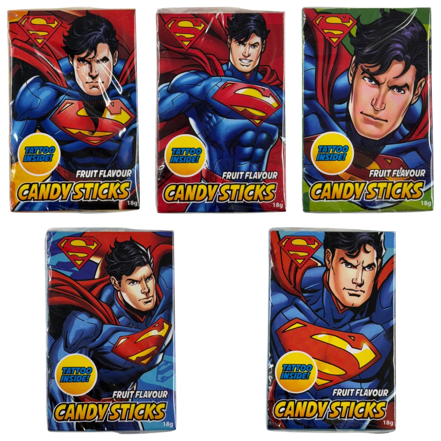 Superman Candy Sticks with Tattoo - Candy Sticks - BIP Candy