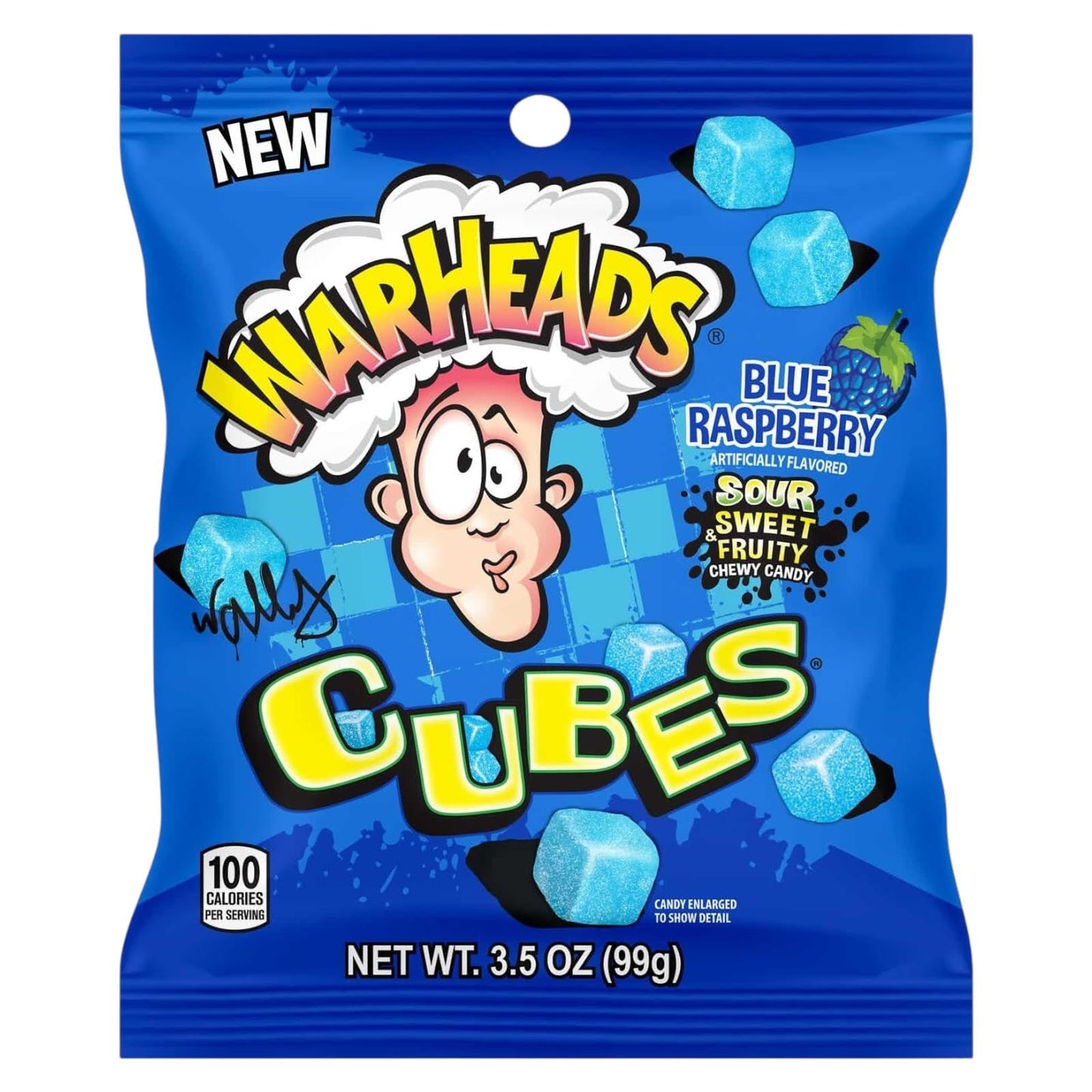 Warheads Cubes Blue Raspberry - Sour Sweets - Warheads