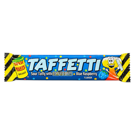Toxic Waste Taffetti Blue Raspberry Sour Taffy Bar 20g - Chew Bar - Toxic Waste