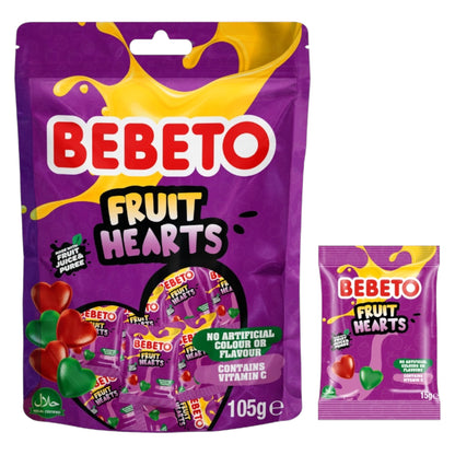 Bebeto Fruit Hearts - 7 Mini Bags