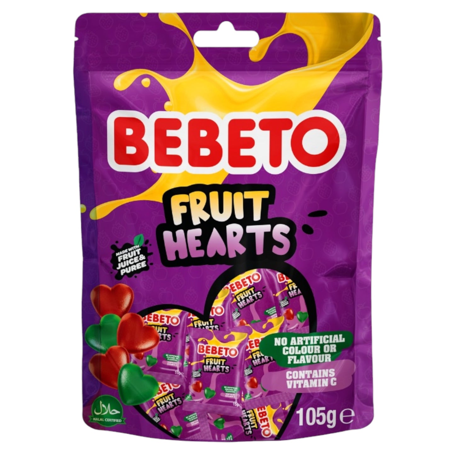 Bebeto Fruit Hearts - 7 Mini Bags