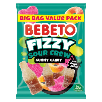 Bebeto Fizzy Sour Crew Mixed Fruit & Cola Gummy Sweets 200g - Gummy Sweets - Bebeto
