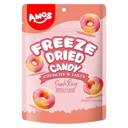 Amos Freeze Dried Candy - Peach Rings - Freeze Dried - Amos