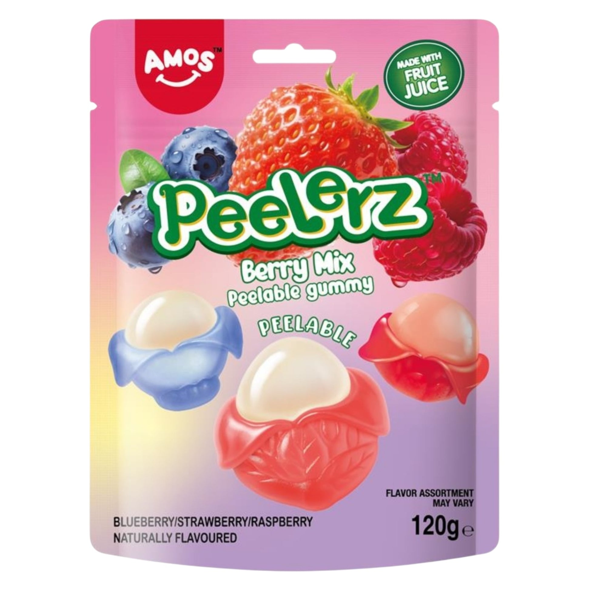 Amos Peelerz - Berry Mix (120g) - Gummy Sweets - Amos