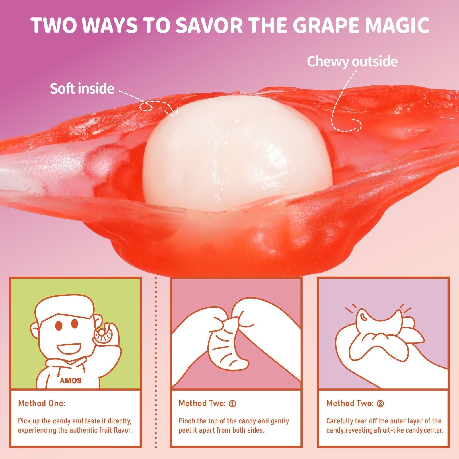 Amos Peelerz - Lychee - Gummy Sweets - Amos