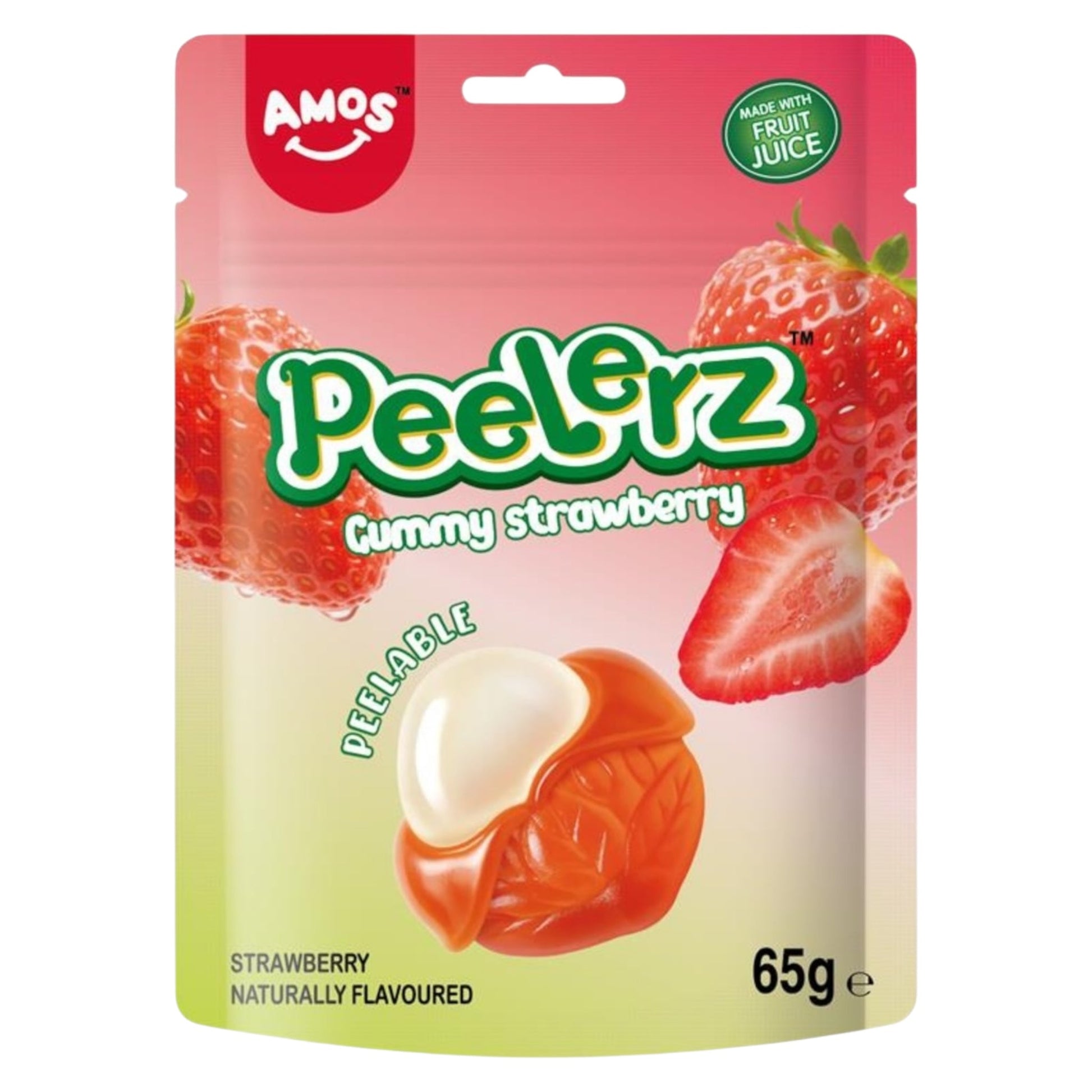 Amos Peelerz - Strawberry (65g) - Gummy Sweets - Amos
