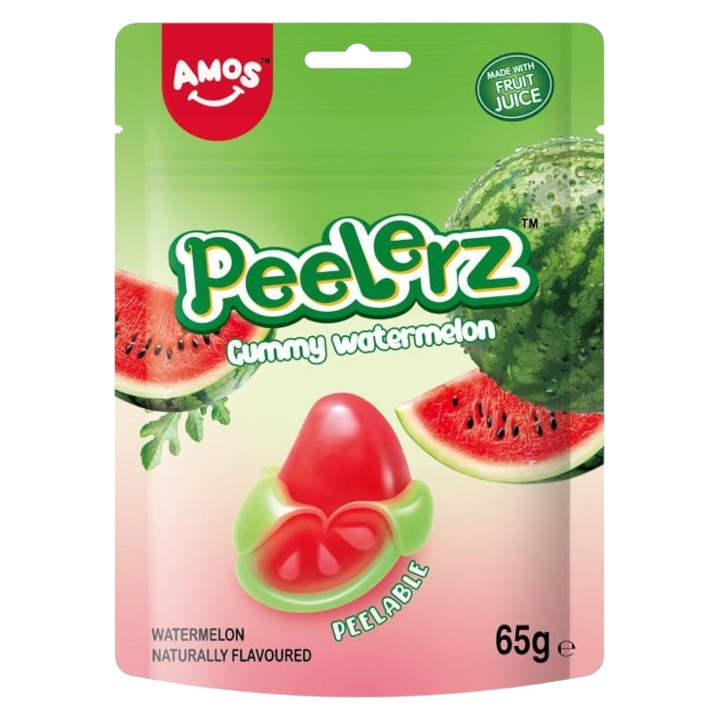 Amos Peelerz - Watermelon (65g) - Gummy Sweets - Amos