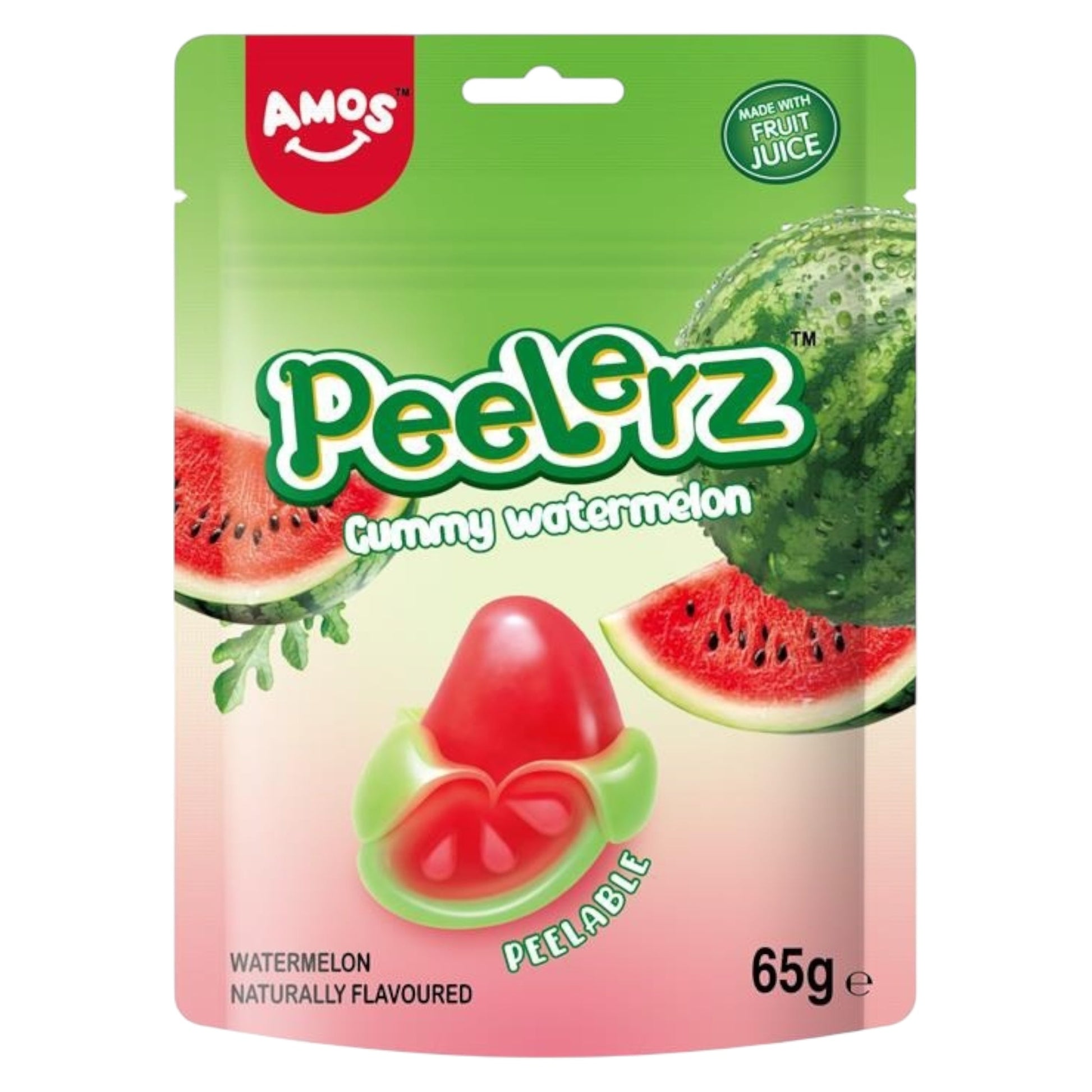 Amos Peelerz - Watermelon (65g) - Gummy Sweets - Amos