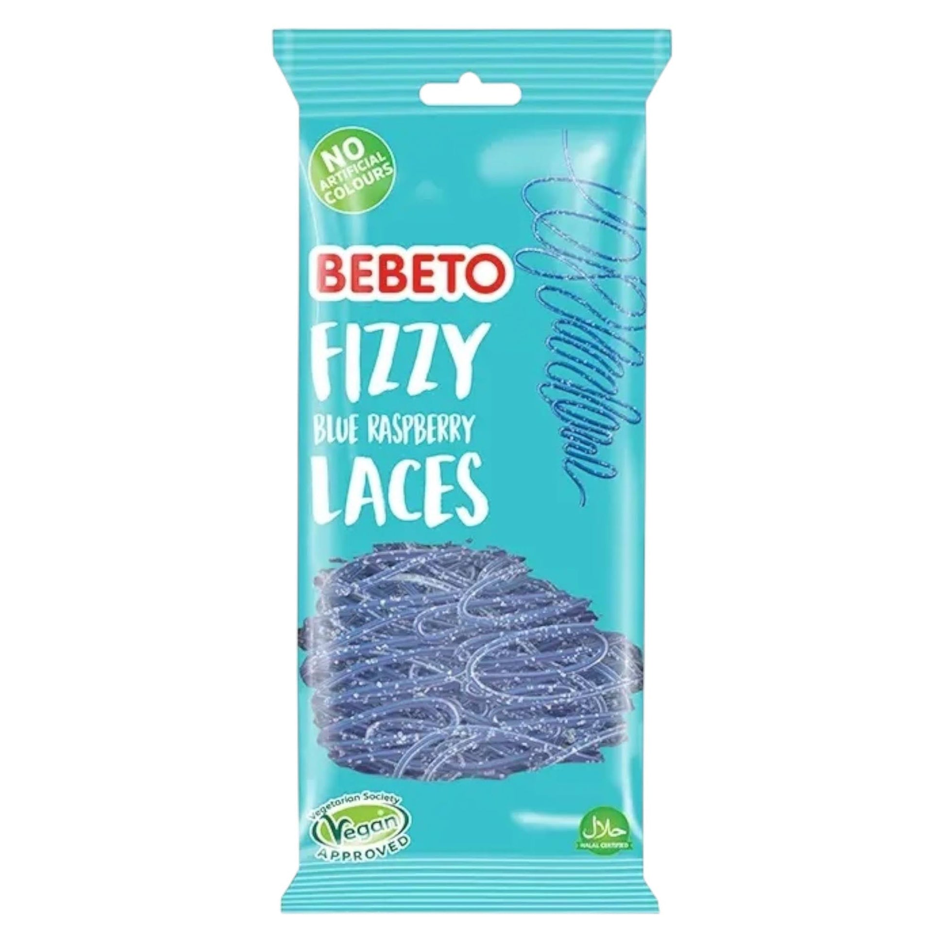 Bebeto Fizzy Blue Raspberry Laces - Share Bag - Caribou Candy