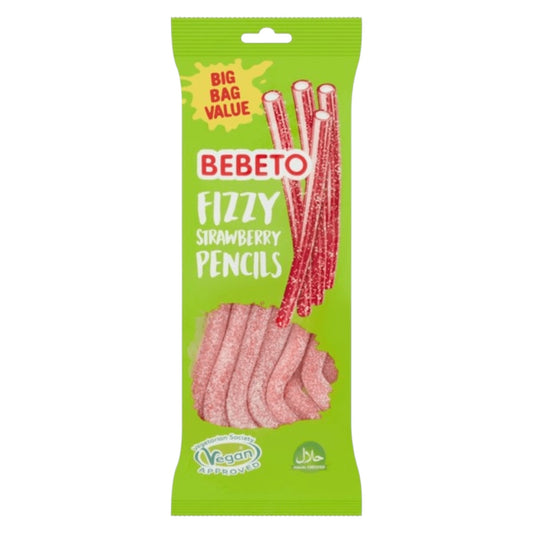 Bebeto Fizzy Strawberry Pencils - Gummy Sweets - Bebeto