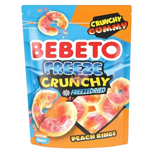 Bebeto Freeze Dried Crunchy Peach Rings - Share Bag - Caribou Candy