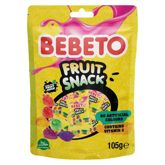 Bebeto Fruit Snack - 7 Mini Bags - Gummy Sweets - Bebeto