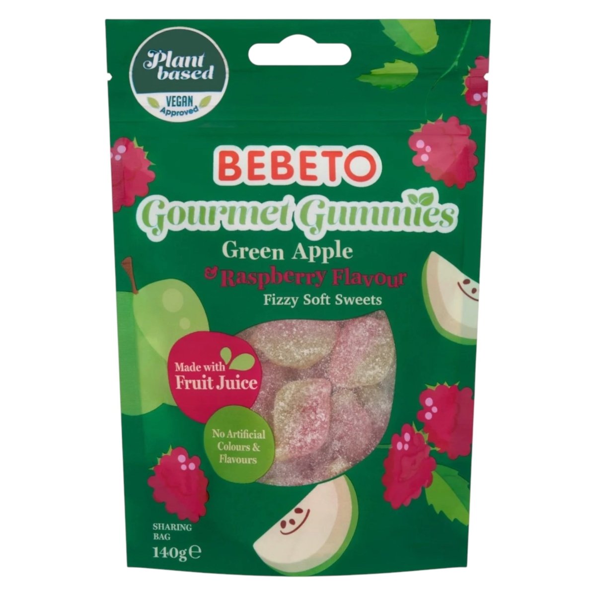 Bebeto Gourmet Gummies Apple & Raspberry - Gummy Sweets - Bebeto