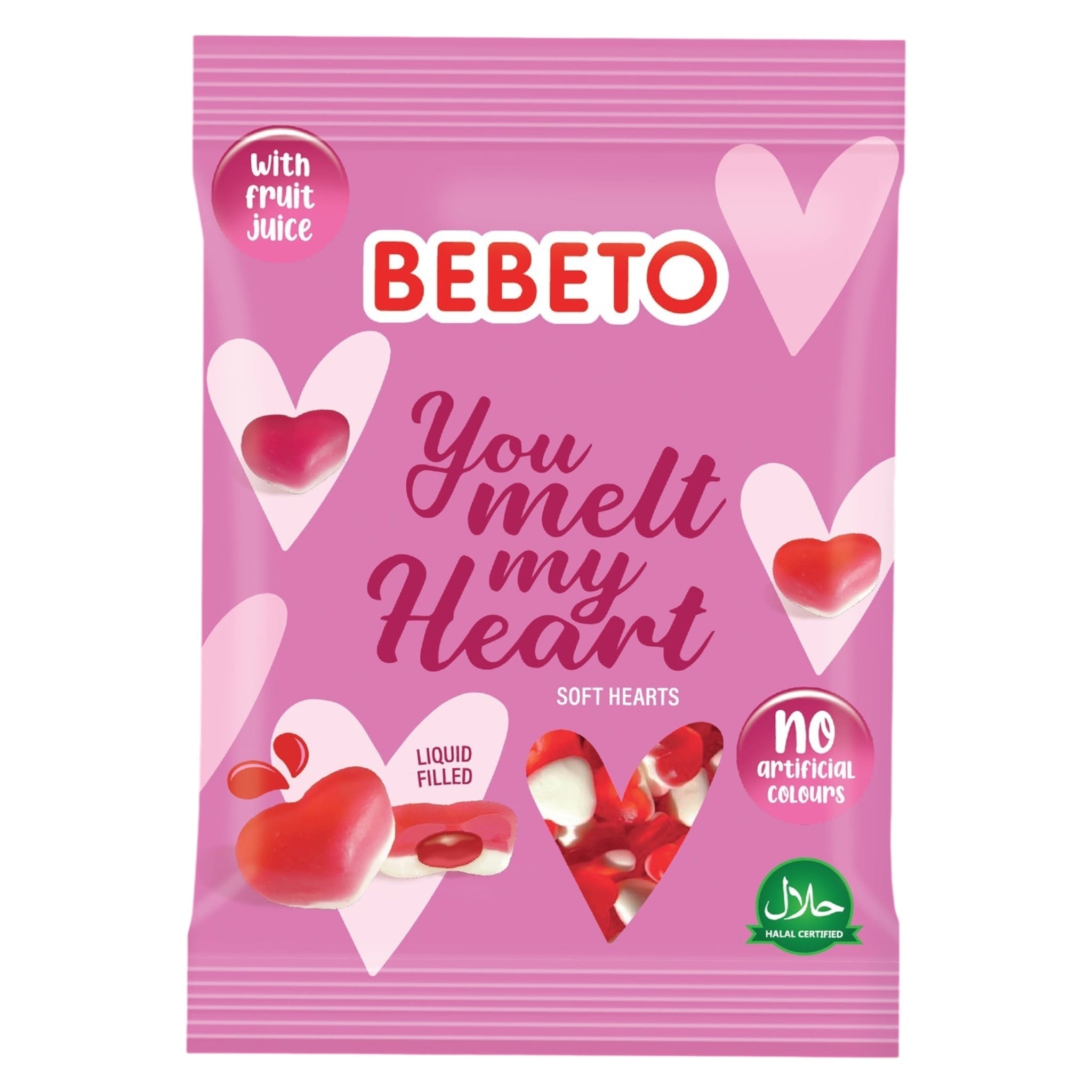 Bebeto You Melt My Heart Gummies 130g | Liquid Filled Hearts
