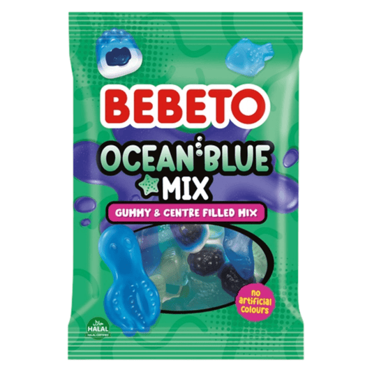 Bebeto Ocean Blue Mix Gummy & Centre Filled Sweets 130g - Gummy Sweets - Bebeto