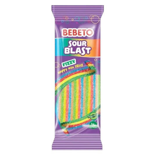 Bebeto Sour Blast Fizzy Rainbow Belts - Share Bag - Caribou Candy