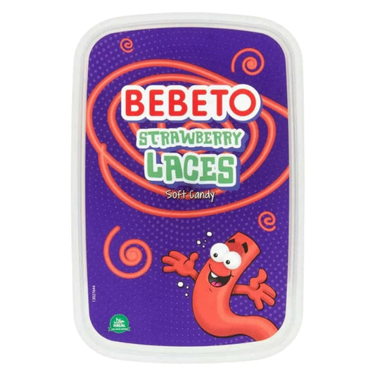Bebeto Strawberry Laces Tub (500g) - Gummy Sweets - Bebeto