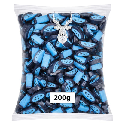 Blue Raspberry Peel Slices - Liquorice Slices - Caribou Candy