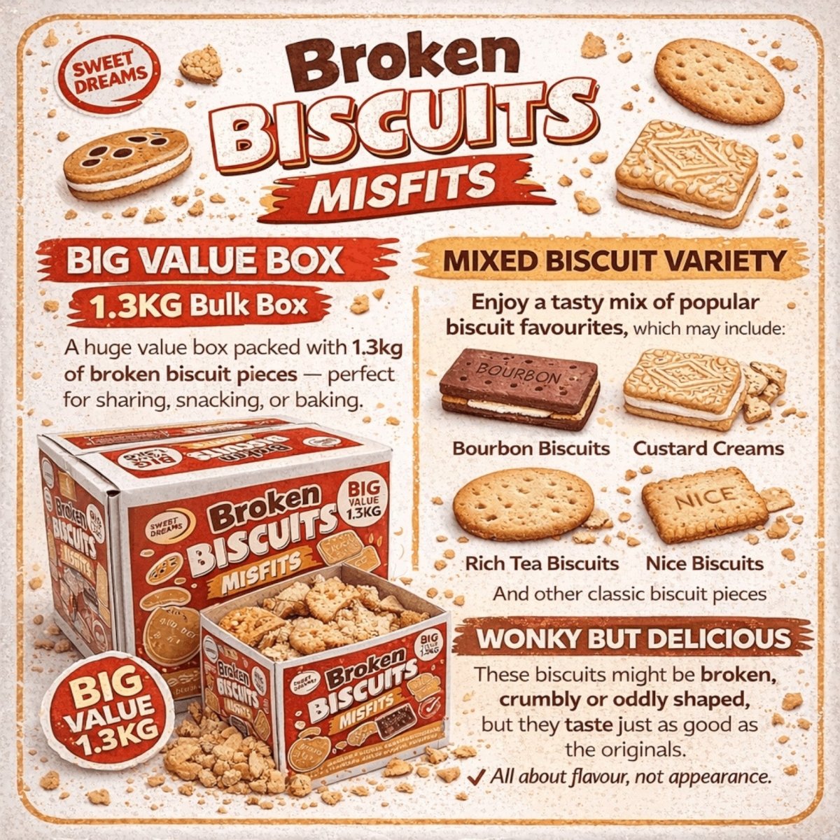 Broken Biscuits - 1.3kgs - Biscuits - Sweet Dreams